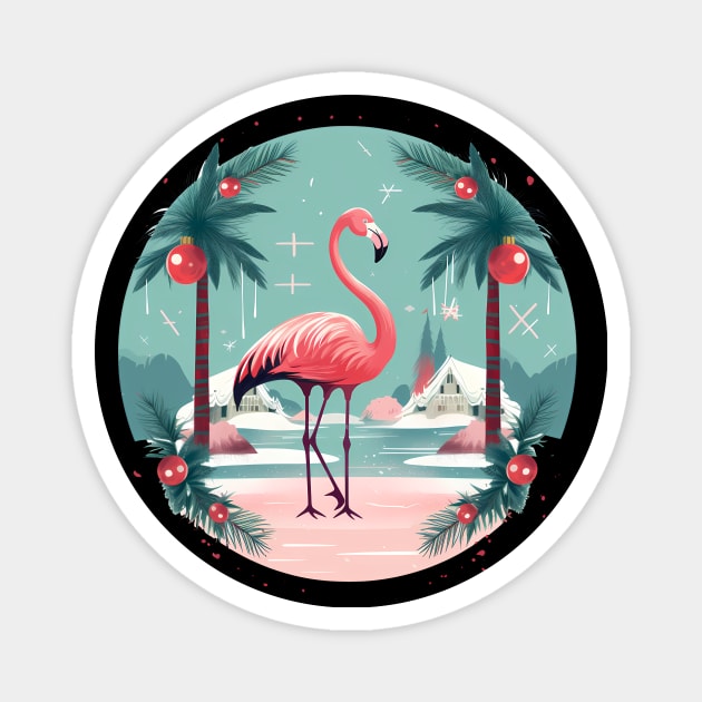 Flamingo Flock Sunset, Love Flamingos Magnet by logiamerch